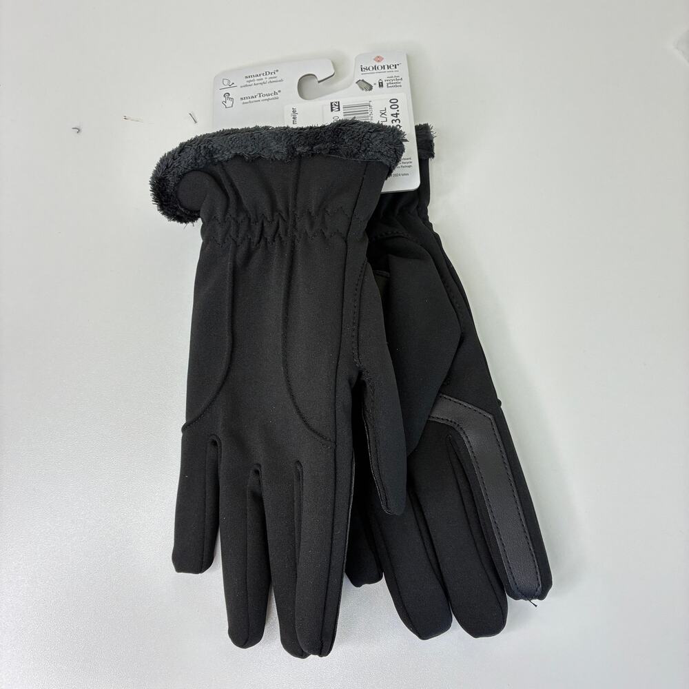 Isotoner Black SmartDri Touchscreen Compatible Winter Gloves Womens L/XL NWT - Picture 5 of 6